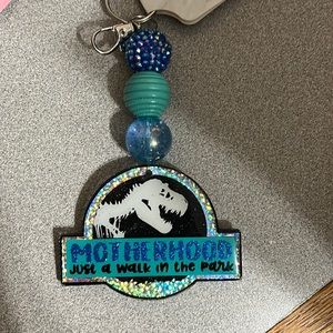 Handmade keychain with coordinated beads.